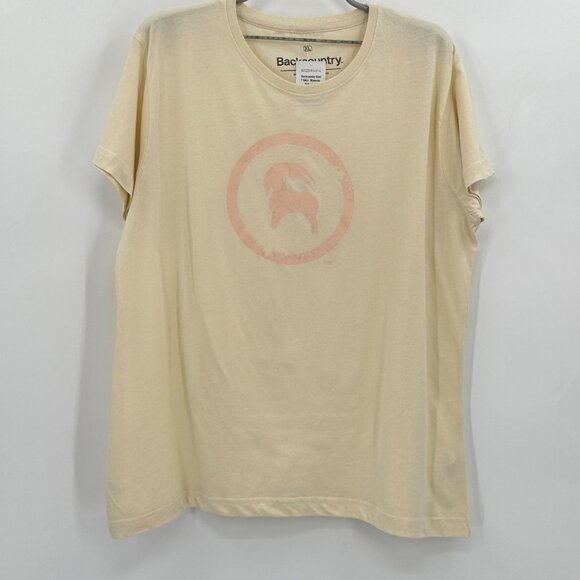 Backcountry Boulder Goat T-Shirt in Natural sz XL Women's 100% Cotton Tee - Picture 1 of 5